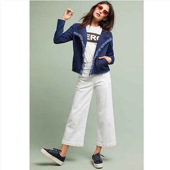 AG Delia Fringe Denim Moto Jacket | SMALL - Picture 2 of 11